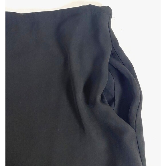 Theory Wide Leg Crepe Drawstring Pants Womens Small Black Lightweight Lined NWOT - Picture 11 of 16